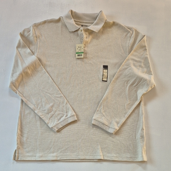 Classic Cream Long-Sleeve Polo Shirt - Picture 1 of 4